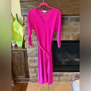 Chaus New York Knit Embellished Sleeve Dress